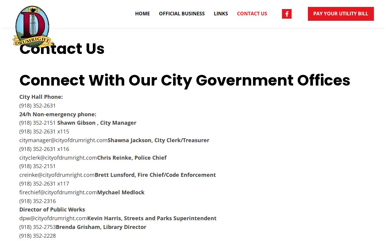 Drumright current municipal code landing page