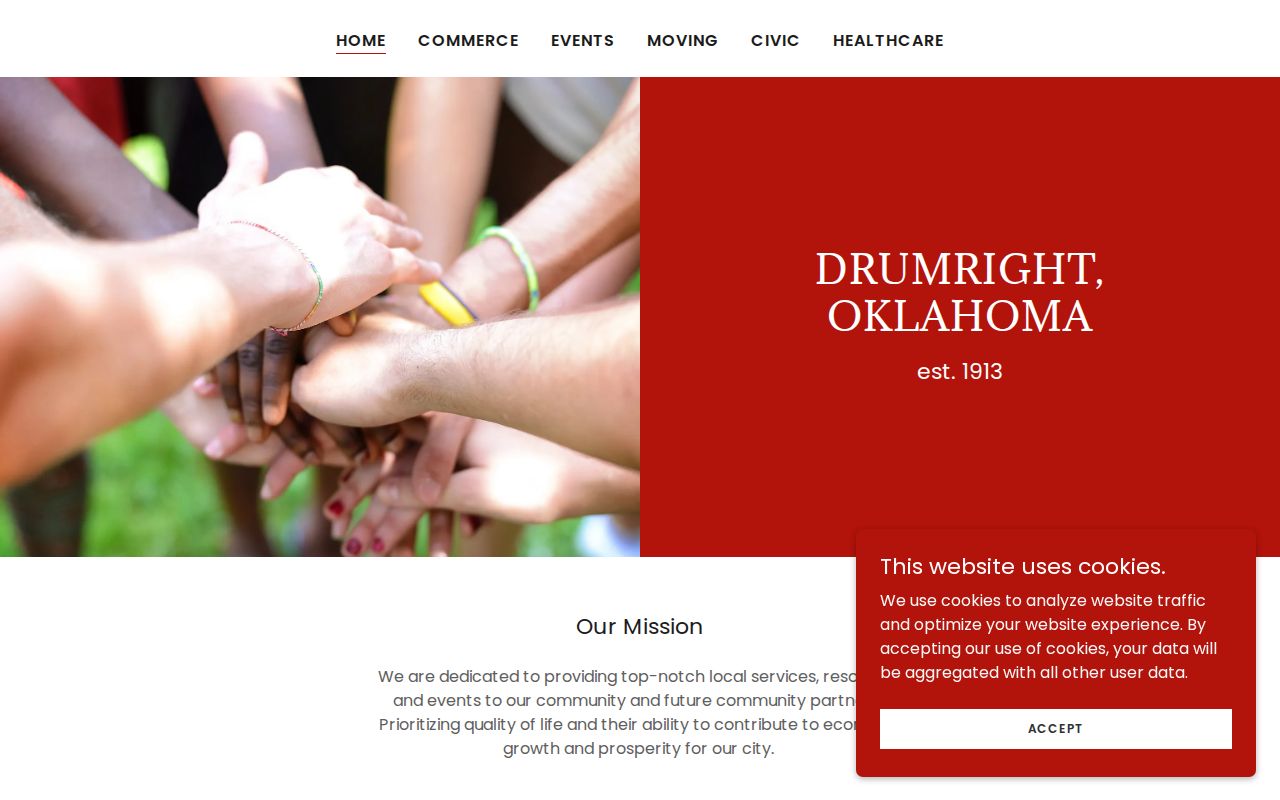Drumright official city site with Police and municipal services